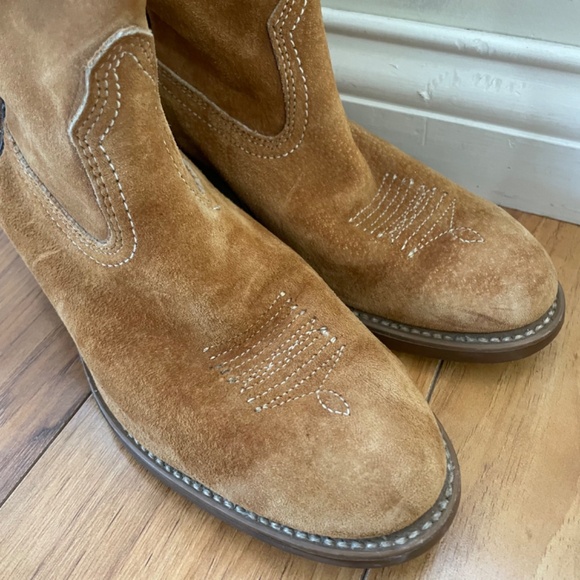 Vintage Wolverine | 1979 Harvest Wheat Suede Cowboy Western Boot 8.5 M Vibram - Picture 8 of 16